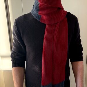 Grahame Fowler Wool Fisherman Rib Scarf Mens Made In Scotland